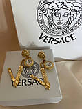 Сережки Версачі позолота 18К, фото 6