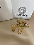 Сережки Версачі позолота 18К, фото 5