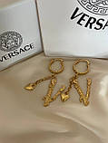 Сережки Версачі позолота 18К, фото 3