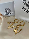 Сережки Версачі позолота 18К, фото 4