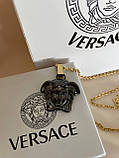 Підвіска Версачі в позолоті 18К з крупним чорним кулоном, фото 2