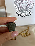 Підвіска Версачі в позолоті 18К з крупним чорним кулоном, фото 8