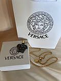Підвіска Версачі в позолоті 18К з крупним чорним кулоном, фото 3