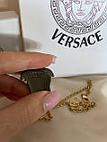 Підвіска Версачі в позолоті 18К з крупним чорним кулоном, фото 9