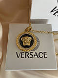 Підвіска Версачі у позолоті 18К з чорним кулоном, фото 8