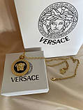 Підвіска Версачі у позолоті 18К з чорним кулоном, фото 7