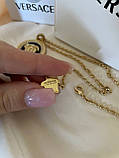 Підвіска Версачі у позолоті 18К з чорним кулоном, фото 10