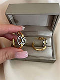 Сережки LV колечки покриття золото 18К, фото 7