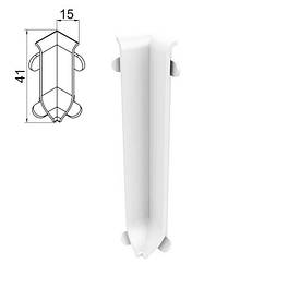 Кут внутрішній на алюмінієвий плінтус 40 мм, ( білий матовий)