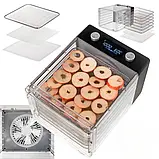 Дегідратор Adler AD 6660 - 600 Вт, 6 автоматичних програм, 6 сталевих піддонів, регулювання часу та температури, фото 3