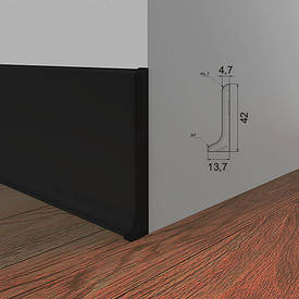 Закінченя на алюмінієвий плінтус 40 мм, пара ( чорний )