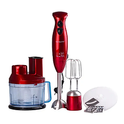 Кухонний комбайн з чашею 7 в 1 Sokany блендер електричний 600 Вт з насадками потужний Червоний