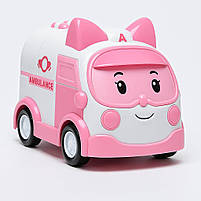 Машинка на радіокеруванні Робокар Полі Ембер 17 см — рожева швидка допомога 180-2A, фото 2