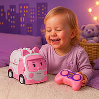 Машинка на радіокеруванні Робокар Полі Ембер 17 см — рожева швидка допомога 180-2A, фото 5