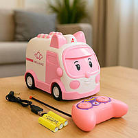 Машинка на радіокеруванні Робокар Полі Ембер 17 см — рожева швидка допомога 180-2A, фото 4