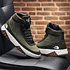 Зимові чоловічі шкіряні черевики, кросівки хакі утеплені з натуральної шкіри на хутрі на зиму для чоловіків, розмір 40-45, фото 2