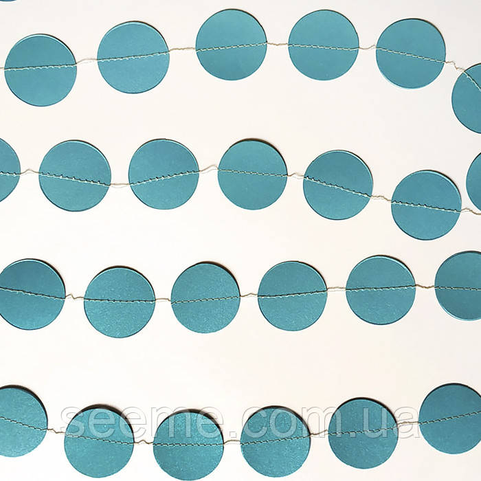 Гірлянда для декору свята, колір бірюзовий, 2 м, фото 1