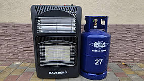 Газовий комплект Hausberg 1020 2 в 1  інфрачервоний газ/електро, 3 ТЕНи по 400 Вт, балон 27 л + редуктор + шланг
