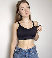 Топ для годування у рубчик (чорний), фото 2