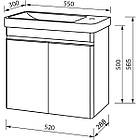 Тумба навісна ЮВВІС Vivace ТП-1 біла глянцева з умивальником Vivace Mini 55 см, фото 3