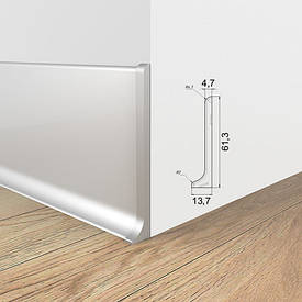 Закінченя на алюмінієвий плінтус 60 мм, пара ( срібло )