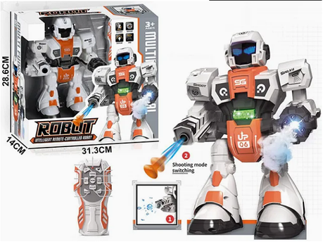 Радіокерований дитячий робот 606-38 пускає пару світиться стріляючий присосками з музичними та танцювальними можливостями Білий, фото 1