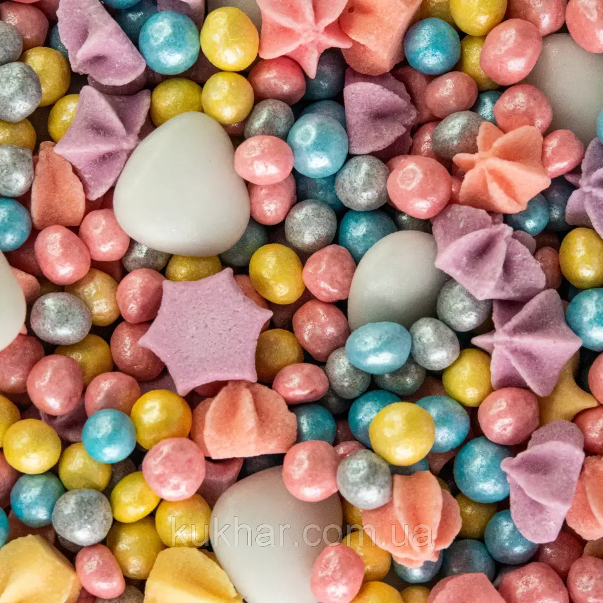 Суміш "Шоколадні серця з рисовою посипкою та безе" 500г, фото 1