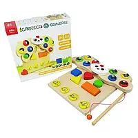 Дерев'яна розвивальна гра 900637 "Магнітний сортер Квочка" Igroteco