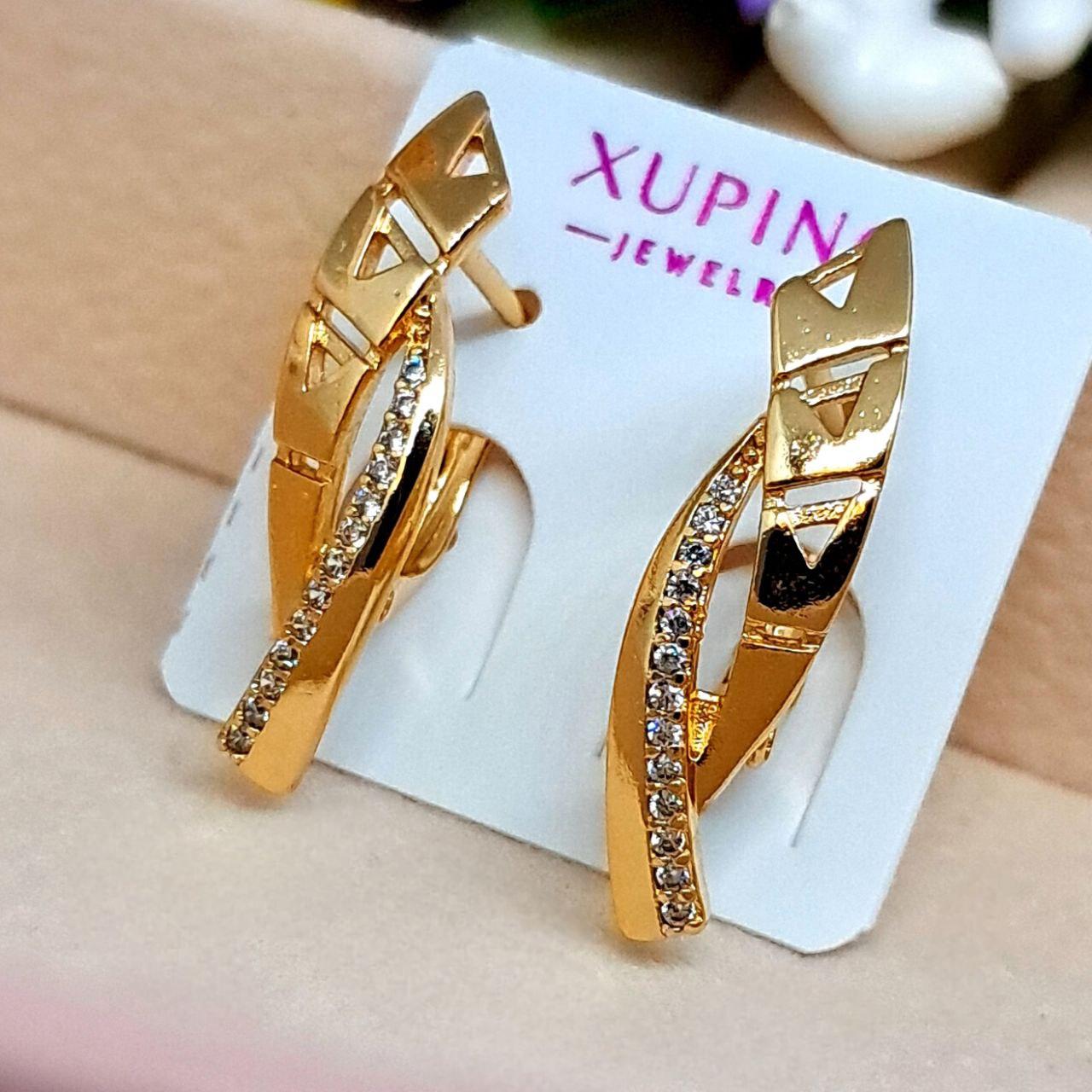 Сережки Октавія медичне золото Розмір 23 × 4 мм Англійська застібка бренд Xuping 6069