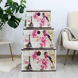 Скриня набір з 3-х Ейфелева вежа з квіткою Гранд Презент SH31117