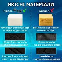 Геймерське ігрове крісло комп'ютерне 4Points GT з вставками з тканини спортивне для пк з подушками розкладне Сіро-чорне, фото 5