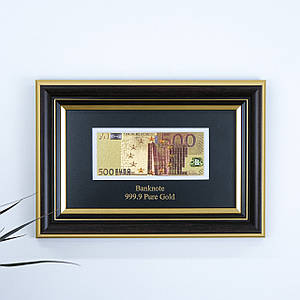 Панно з купюрою 500 EUR (євро) у золотому виконанні 33*23 см – гармонійне поєднання стилю і статусу Гранд Презент ГП60081