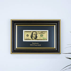 Панно з банкнотою 100 USD (долар) з золотим ефектом 33*23 см – приємний подарунок із натяком на успіх Гранд Презент ГП60082