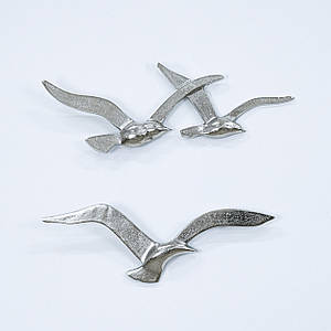 Набір 2-х настінний декор Чайки срібло w35см Гранд Презент 1014713