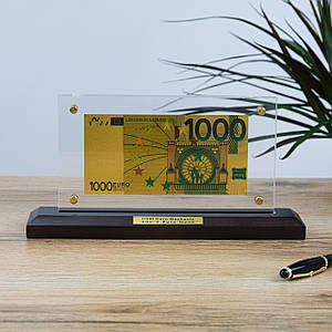 Екстравагантна купюра 1000 EUR (євро) з покриттям під золото 28*14*6 см – ідея для колекціонера Гранд Презент ГП600073