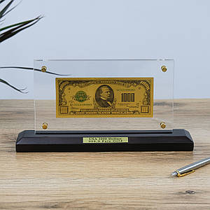 Рідкісна банкнота 1000 USD (долар) із золотим покриттям 28*14*6 см – ексклюзив для знавців Гранд Презент ГП600074