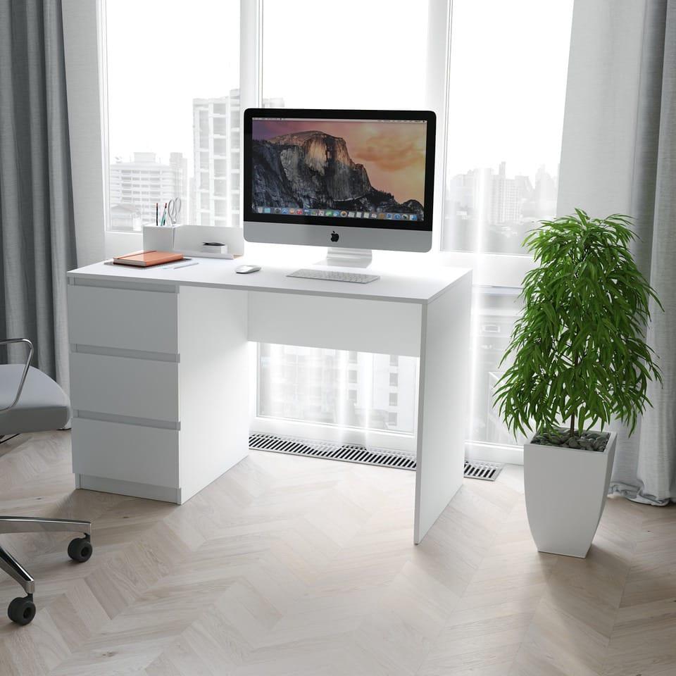 Стіл письмовий однотумбовий із 3 висувними шухлядами Робочий стіл 120 см Столи комп’ютерні для дому з ДСП, фото 1