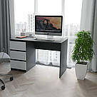 Стіл письмовий однотумбовий із 3 висувними шухлядами Робочий стіл 120 см Столи комп’ютерні для дому з ДСП, фото 5