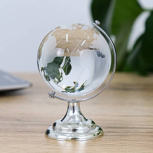 Кришталевий глобус на підставці із пластику срібло 9.5*6.5 см Гранд Презент MH-SJ045-2-6D
