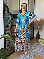 Туніка для плюс сайз з тропічним принтом легке вільне плаття для літа відпочинку XL-5XL