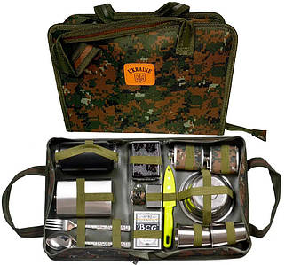 Подарунковий туристичний набір 15в1 у камуфляжному кейсі Україна Гранд Презент FB-B