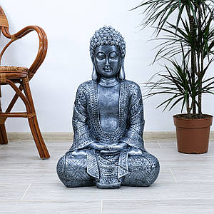 Статуетка Будда полістоун 70х43х32 см Гранд Презент СП00006-3 срібло