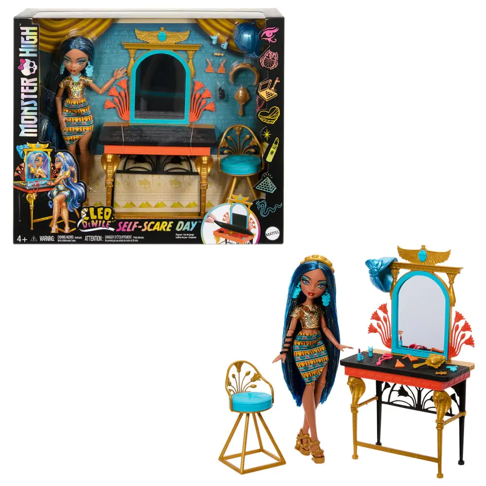Ігровий набір Monster High Cleo De Nile Лялька Клео де Ніл з столиком HXH96, фото 1