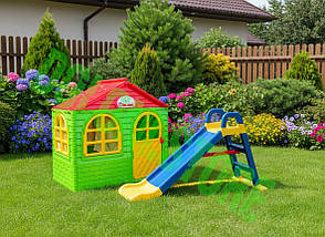 Дитячий майданчик Doloni Base Small, дитячий будиночок + гірка (BaseMM-1303), фото 2