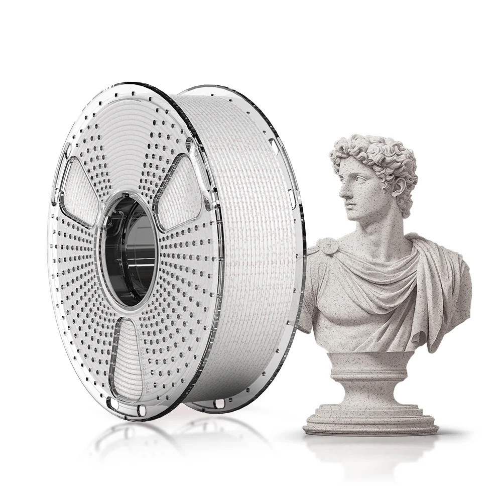 Пластик SUNLU HS PLA Marble Chestnut Brown, Reusable Spool, 1.75мм, 1кг, 330м, 190-260°C, Мармур Каштановий коричневий філамент, фото 1