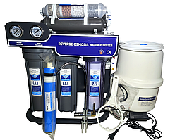 Осмос (Польща) 8 ступ із помпою, біоактиватором і рН - картриджем AR09PM на станині