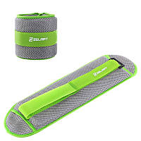 Обважнювачі-манжети Zelart FI-7210-4 по 2 кг водонепроникні для рук і ніг салатово-сірій