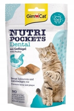 GimCat Nutri Pockets DENTAL – Подушечки для зубів з птицею, 60 г, фото 1