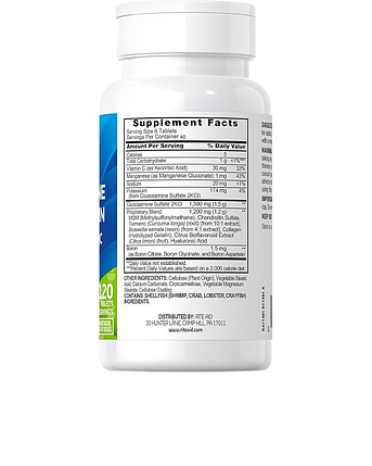 Хондропротектор Rite Aid Glucosamine Chondroitin + MSM & Turmeric 240 капс., фото 2
