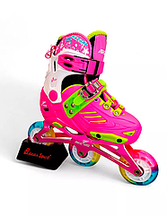 Дитячі розсувні роликові ковзани 713 з підсвіткою коліс 32-35